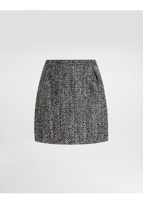 Dolce & Gabbana Short Skirt In Double Wool Blend - Woman Skirts Multicolor 38
