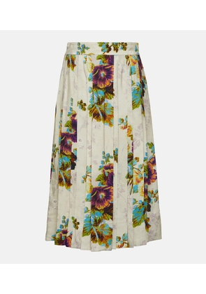 Tory Burch Floral satin midi skirt