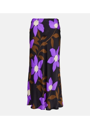 Velvet Kaiya printed satin midi skirt