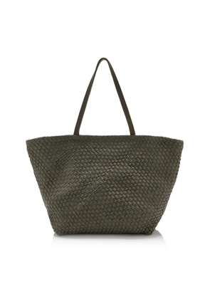 St. Agni Exclusive Large Woven Leather Trapeze Tote Bag - Moda Operandi