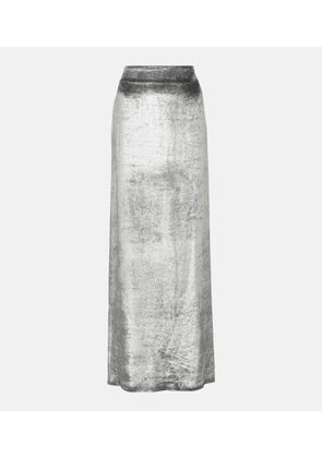 Brunello Cucinelli High-rise velvet maxi skirt