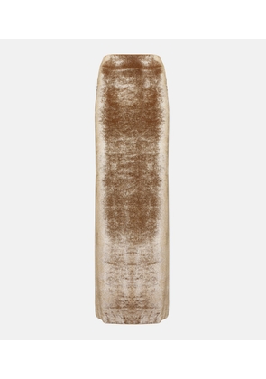 Brunello Cucinelli High-rise velvet maxi skirt