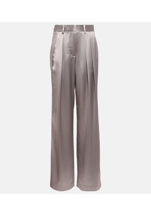 Staud Luisa pleated high-rise satin pants