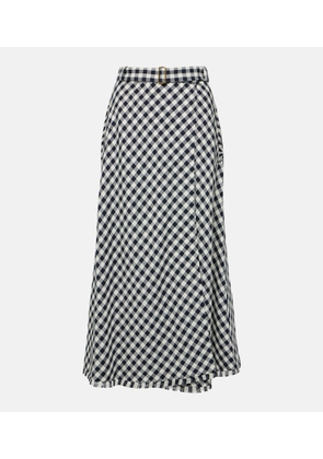 Etro Gingham jacquard midi skirt