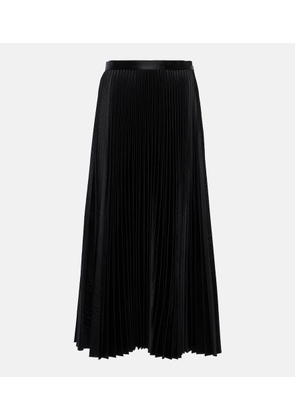 Alaia Pleated croc-effect satin midi skirt