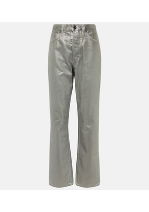 Veronica Beard Daniela metallic high-rise straight jeans