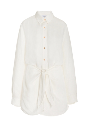 Anemos The L.A. Linen-Blend Mini Wrap Shirt Dress - Moda Operandi