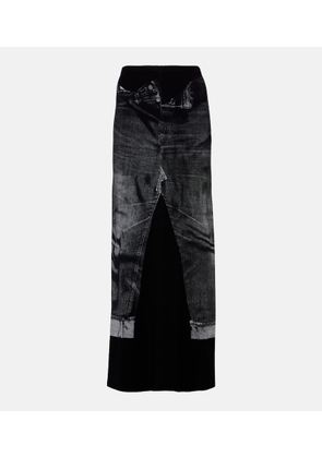 Jean Paul Gaultier Trompe l'oil jersey maxi skirt