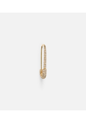 Anita Ko Safety Pin 18kt gold single earring with diamonds