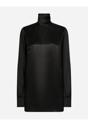 Dolce & Gabbana Silk Satin Blouse - Woman Shirts And Tops Black Silk 46
