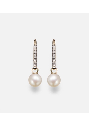 Mateo 14kt gold drop earrings with diamonds and pearls