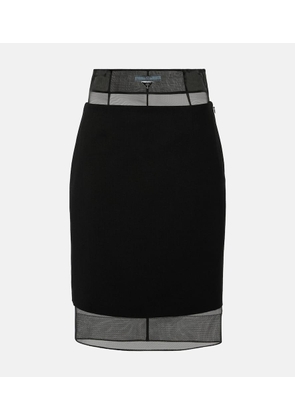 Prada Crinoline and virgin wool midi skirt