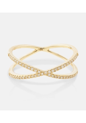 Stone and Strand X 10kt gold ring with diamonds