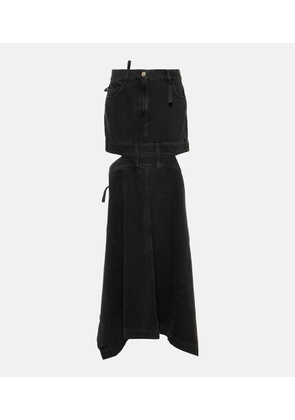 The Attico Deconstructed denim maxi skirt