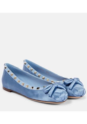 Valentino Garavani Rockstud satin ballet flats