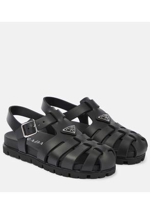Prada Logo fisherman sandals