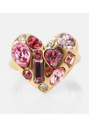 Oscar de la Renta Gemstone Heart embellished ring