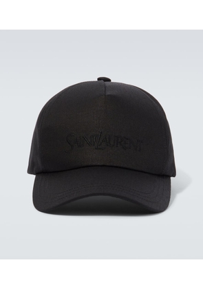 Saint Laurent Logo gabardine baseball cap