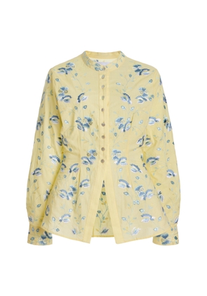 Markarian Juniper Embroidered-Cotton Shirt - Moda Operandi