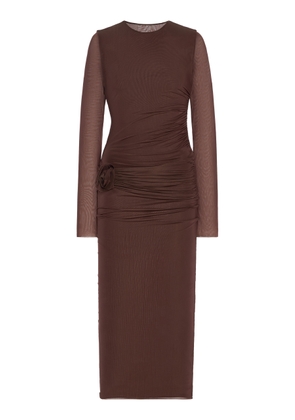 Maygel Coronel Anna Mesh-Jersey Midi Dress - Moda Operandi