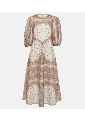 Zimmermann Day bandana linen midi dress