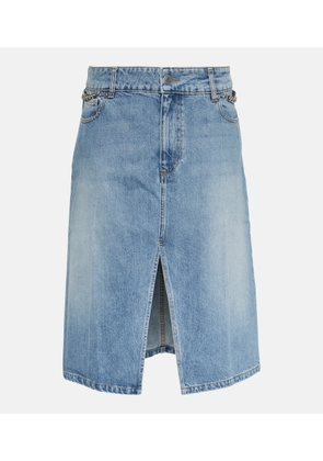 Stella McCartney Front-slit denim midi skirt