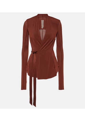 Rick Owens Hollywood cupro-blend wrap jacket