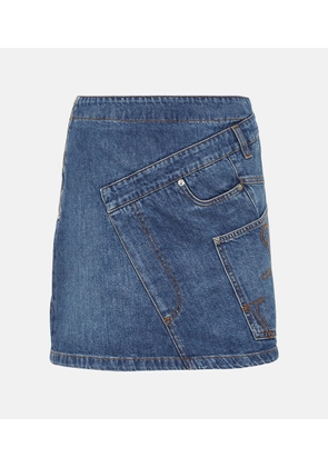JW Anderson Twisted asymmetric denim miniskirt