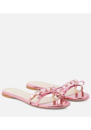 Giambattista Valli Embellished mirrored leather sandals