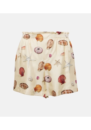 Chloe High-rise printed silk shorts