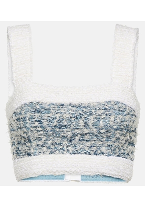 Balmain Tweed denim crop top