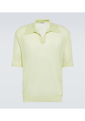 Auralee Wool and silk polo sweater