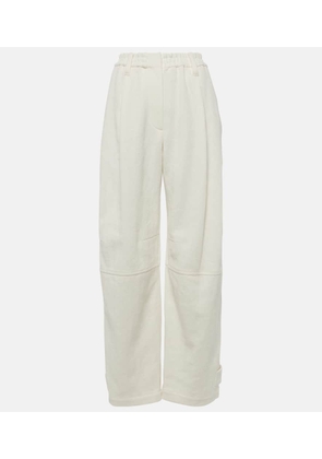Brunello Cucinelli Herringbone cotton and linen straight pants