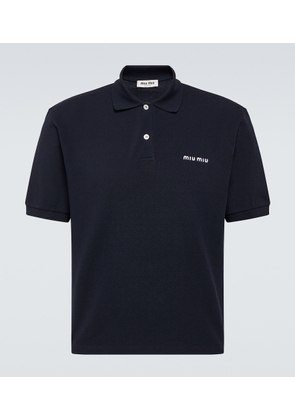 Miu Miu Logo cotton pique polo shirt
