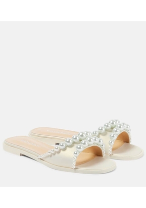 Mach & Mach Sirene faux-pearl leather slides