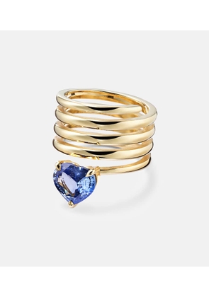 Shay Jewelry Heart Spiral 18kt gold ring with sapphire