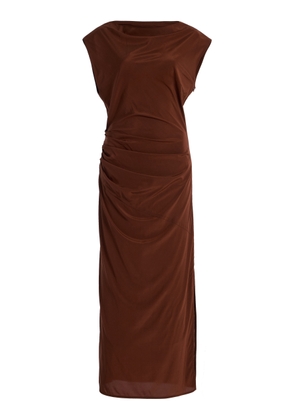 Proenza Schouler Tasa Draped Silk-Blend Midi Dress - Moda Operandi