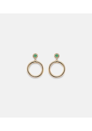Ileana Makri Endless 18kt gold hoop earrings with emeralds and diamonds