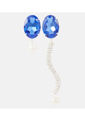 Magda Butrym Asymmetric crystal and pearl drop earrings