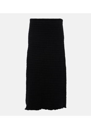 Jil Sander A-line cotton boucle midi skirt