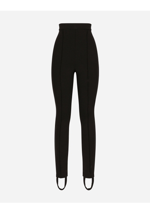 Dolce & Gabbana Jersey Milano Rib Leggings With Stirrups - Woman Pants And Shorts Black Viscose 46