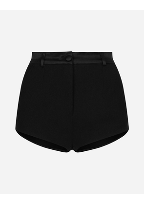 Dolce & Gabbana Stretch Wool High-waisted Tuxedo Panties - Woman Pants And Shorts Black 48