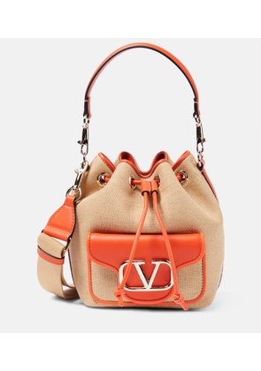 Valentino Garavani Loco Small raffia-effect bucket bag