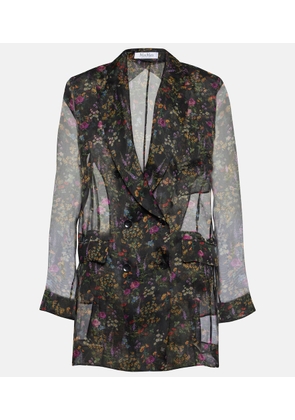 Max Mara Jabot floral silk organza blouse