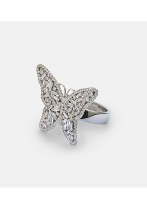 Suzanne Kalan Fireworks Butterfly 18kt white gold ring with diamonds