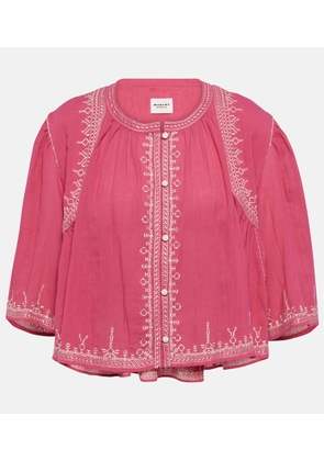 Marant Etoile Perkins embroidered cotton crop top