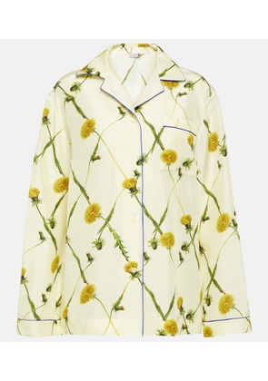 Burberry Floral silk poplin pajama shirt