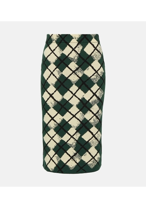 Burberry Checked cotton midi skirt