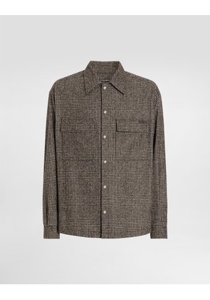 Dolce & Gabbana Glen Plaid Shirt - Man Shirts Multicolor Alpaca 43