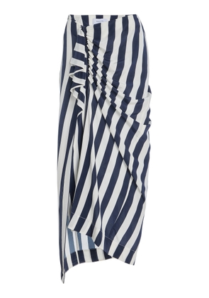 BONDI BORN Orta Draped Striped Silk Crepe de Chine Skirt - Moda Operandi